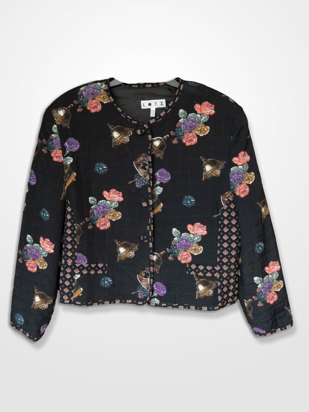 Lotz Boxy Quilted Jacket Coat Boxy Goth Cottage Floral Patchwork Bohemian Coat